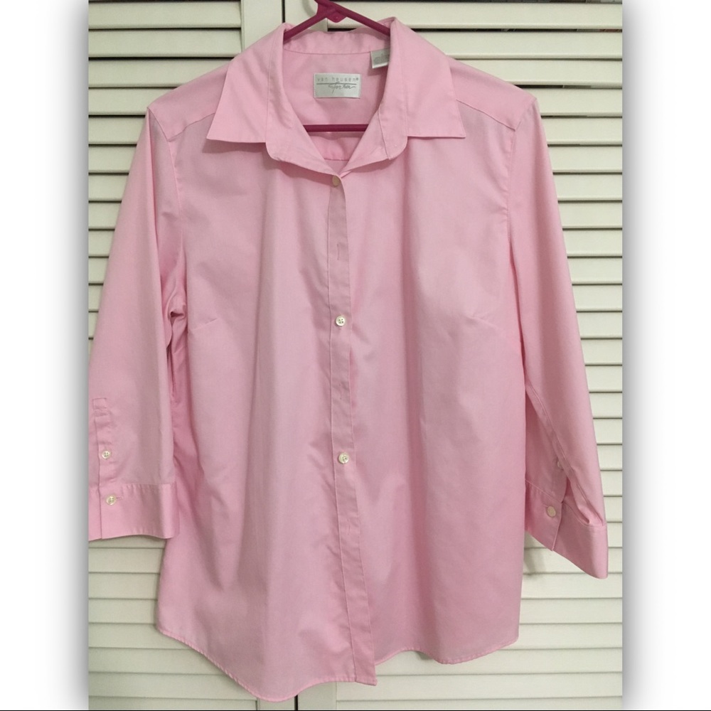 Van Heusen for her Pink Button Down Shirt Size L